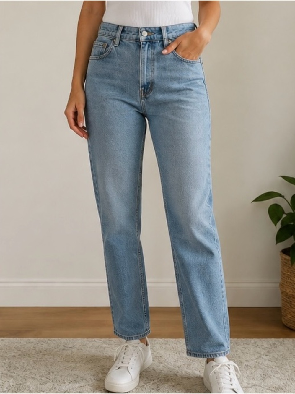 Frank & Oak Light Blue Straight Leg Jeans